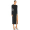 Hot Sale Long Sleeve High quality Bodycon Dress  Studded Slit Detail Woman's Midi Dress