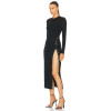 Hot Sale Long Sleeve High quality Bodycon Dress Studded Slit Detail Woman's Midi Dress