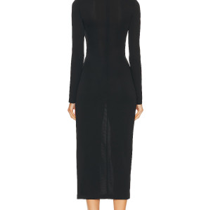 Hot Sale Long Sleeve High quality Bodycon Dress  Studded Slit Detail Woman's Midi Dress