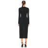 Hot Sale Long Sleeve High quality Bodycon Dress Studded Slit Detail Woman's Midi Dress
