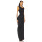 Alluring Exquisitely Elegant Asymmetric Cut Black Stylish Side Slit Design Maxi Dress