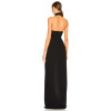 Hot Sale Stylish Elegant Halter Neck Design Backless Sexy Black High Slit Floor Length Maxi Dress