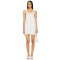 Exquisite Lace Embroidered Square Necked Sweet Loose White Mini Dress For Women