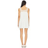Exquisite Lace Embroidered Square Necked Sweet Loose White Mini Dress For Women