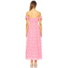Fashion Forward Hot Selling Sweet Convertible Off The Shoulder Floral Eyelet Fabric Long Dress