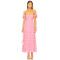 Fashion Forward Hot Selling Sweet Convertible Off The Shoulder Floral Eyelet Fabric Long Dress