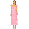 Fashion Forward Hot Selling Sweet Convertible Off The Shoulder Floral Eyelet Fabric Long Dress
