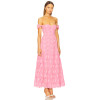 Fashion Forward Hot Selling Sweet Convertible Off The Shoulder Floral Eyelet Fabric Long Dress