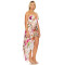 2025 New Fashionable Floral Printed Strapless Pleated Half Skirt Draped Accents Mini Dress