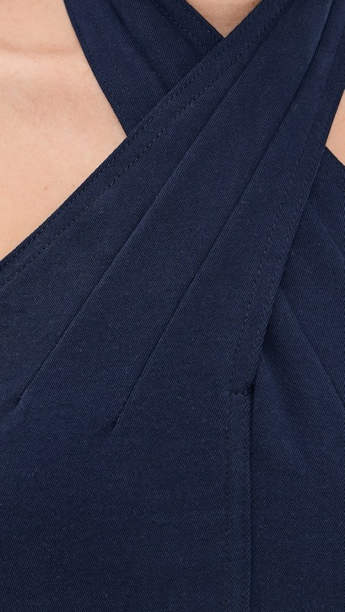 2025 Hot Sale New Design Pleated Halter neck Bow Trim Sleeveless Backless Woman's Mini Dress