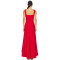 2025 Fashionable Elegant Square Neckline Crepe Tonal 3D Floral Accents Front Slit Long Dress