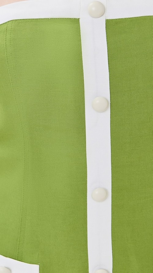 Latest style Freshness Side pocket Square neckline Casual Simpleness Green Woman's Midi dress