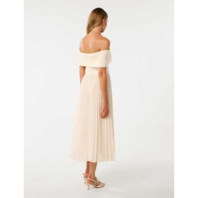 Customized High Quality Off Shoulder Detachable Belt High Waist Solid Color Casual Dress