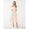 Customized High Quality Off Shoulder Detachable Belt High Waist Solid Color Casual Dress