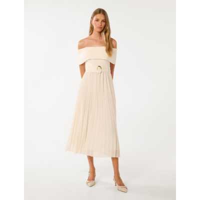 Customized High Quality Off Shoulder Detachable Belt High Waist Solid Color Casual Dress