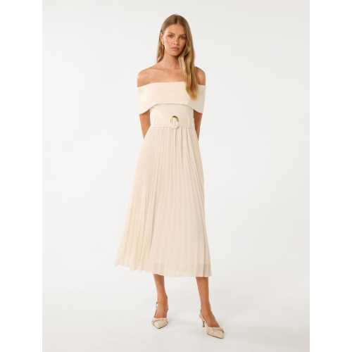 Customized High Quality Off Shoulder Detachable Belt High Waist Solid Color Casual Dress