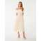 Customized High Quality Off Shoulder Detachable Belt High Waist Solid Color Casual Dress