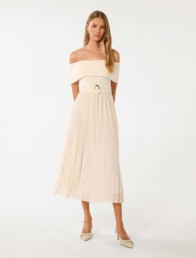 Customized High Quality Off Shoulder Detachable Belt High Waist Solid Color Casual Dress