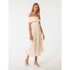 Customized High Quality Off Shoulder Detachable Belt High Waist Solid Color Casual Dress