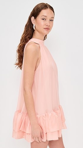 2025 Hot sale New Design Halter neckline Sweet and Fresh Bow Trim Woman's Mini Dress