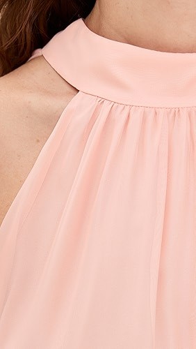 2025 Hot sale New Design Halter neckline Sweet and Fresh Bow Trim Woman's Mini Dress
