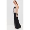 Exquisite Black Long Dress Waist cut out Backless Off shoulder dress Woman's Maxi Dress