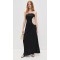 Exquisite Black Long Dress Waist cut out Backless Off shoulder dress Woman's Maxi Dress