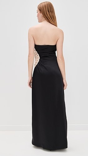 Exquisite Black Long Dress Waist cut out Backless Off shoulder dress Woman's Maxi Dress