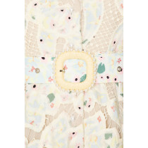 2025 New Fashionable Vintage Heavyweight Floral Lace Fabric Halter Neck Pearl Buttons Maxi Dress