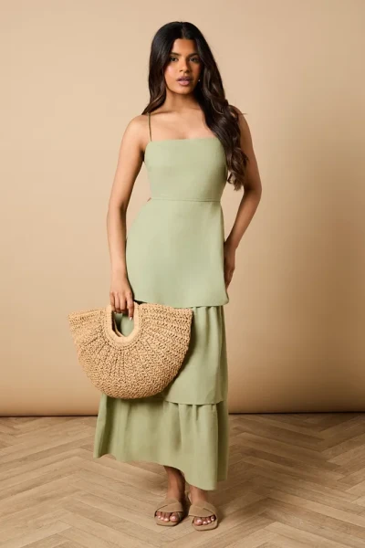 OEM Women Summer Camisole High Tight Waist Cut Out Open Back Fashion Casual Dress