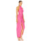 Hot Sale Sexy Elegant Fuchsia Halter Neck Backless Slit Fitting Maxi Dress