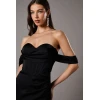Sexy Off Shoulder Slim High Waist Solid Color Backless Woman's Long Evening Dress