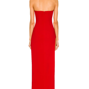 Customized High Quality Off shoulder Dress Tight Waist Backless Side split Woman's Dress