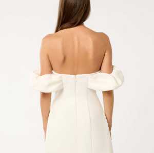 Hot Sale High Quality Woman's Lightweight Jacquie Off Shoulder Ruched sleeve Mini Dress