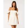 Hot Sale High Quality Woman's Lightweight Jacquie Off Shoulder Ruched sleeve Mini Dress