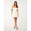 Hot Sale High Quality Woman's Lightweight Jacquie Off Shoulder Ruched sleeve Mini Dress