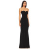 Stylish Elegant Strapless Off Shoulder Slim Fit Mermaid Black Evening Gown For Women