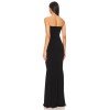 Stylish Elegant Strapless Off Shoulder Slim Fit Mermaid Black Evening Gown For Women