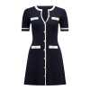 Sophisticated Round neckline Short sleeve Bodycon Knit Simple and Elegant Woman's Mini Dress