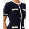 Sophisticated Round neckline Short sleeve Bodycon Knit Simple and Elegant Woman's Mini Dress