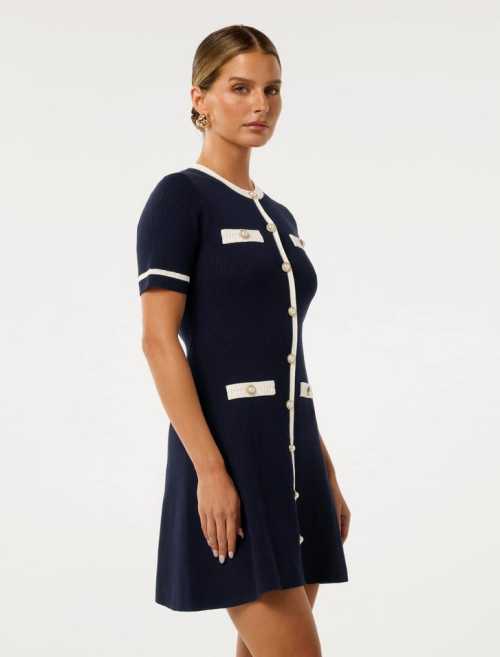Sophisticated Round neckline Short sleeve Bodycon Knit Simple and Elegant Woman's Mini Dress