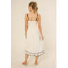 Fashionable Camisole Sleeveless Open Back Embroidered A-line Silhouette Casual Dress