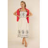 Fashionable Camisole Sleeveless Open Back Embroidered A-line Silhouette  Casual Dress