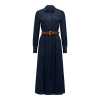 2025 Hot sale Elegant High quality Denim Classic Vintage Waist Belt Woman's Long Dress
