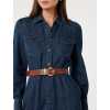 2025 Hot sale Elegant High quality Denim Classic Vintage Waist Belt Woman's Long Dress