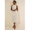 Women's Elegant High Neckline  Sleeveless Slim Embroidered And Crochet Casual Dress