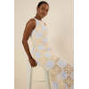 Women's Elegant High Neckline  Sleeveless Slim Embroidered And Crochet Casual Dress