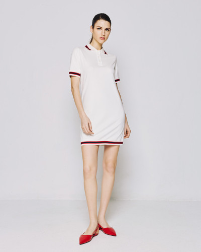 Woman's Polo Neckline Stylish Comfortable Casual Elegant Versatile Lively Mini Dress