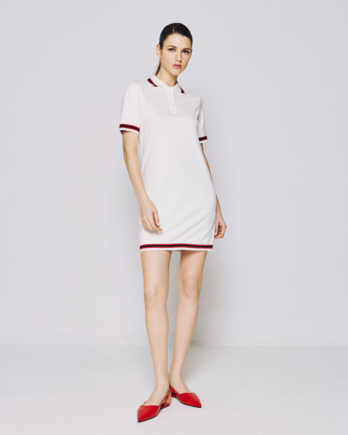 Woman's Polo Neckline Stylish Comfortable Casual Elegant Versatile Lively Mini Dress