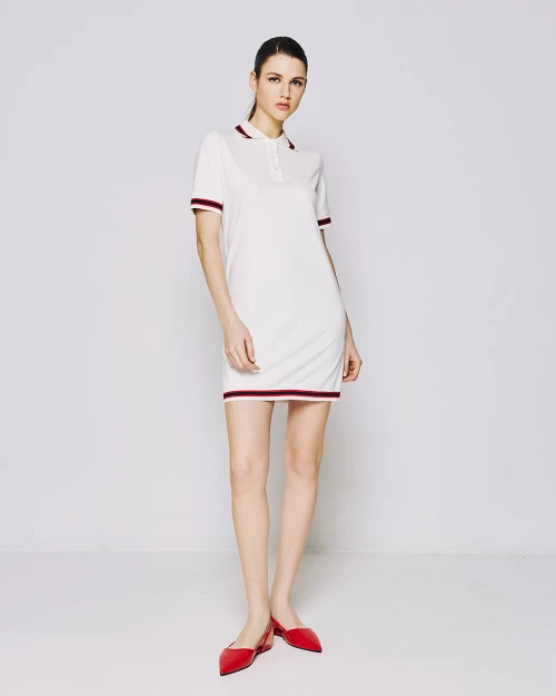 Woman's Polo Neckline Stylish Comfortable Casual Elegant Versatile Lively Mini Dress